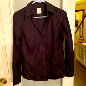 WOMEN Brooks Brothers Non-Iron Fitted Dress Shirt Black size 4